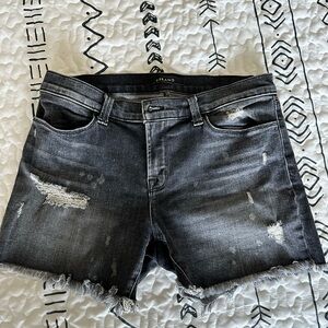 J Brand Black Distressed Jean Shorts
